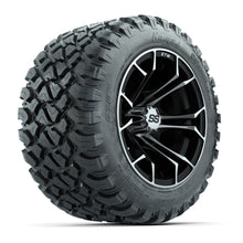 GTW® Spyder Black/Machined 12 in Wheels with 22X11-R12 Nomad Steel Belt Radial All-Terrain Tires – Full Set