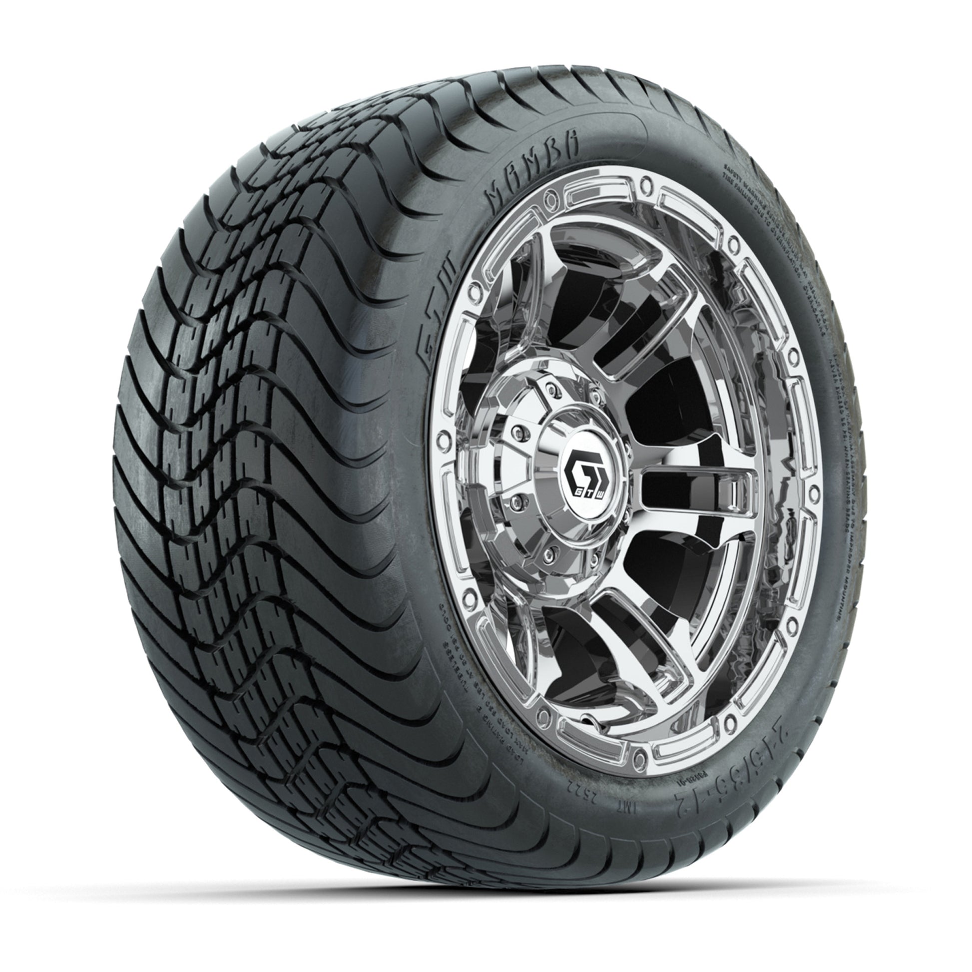 GTW® Shogun Chrome 12 in Wheels with 215/35-12 Mamba Street Tires – Full Set