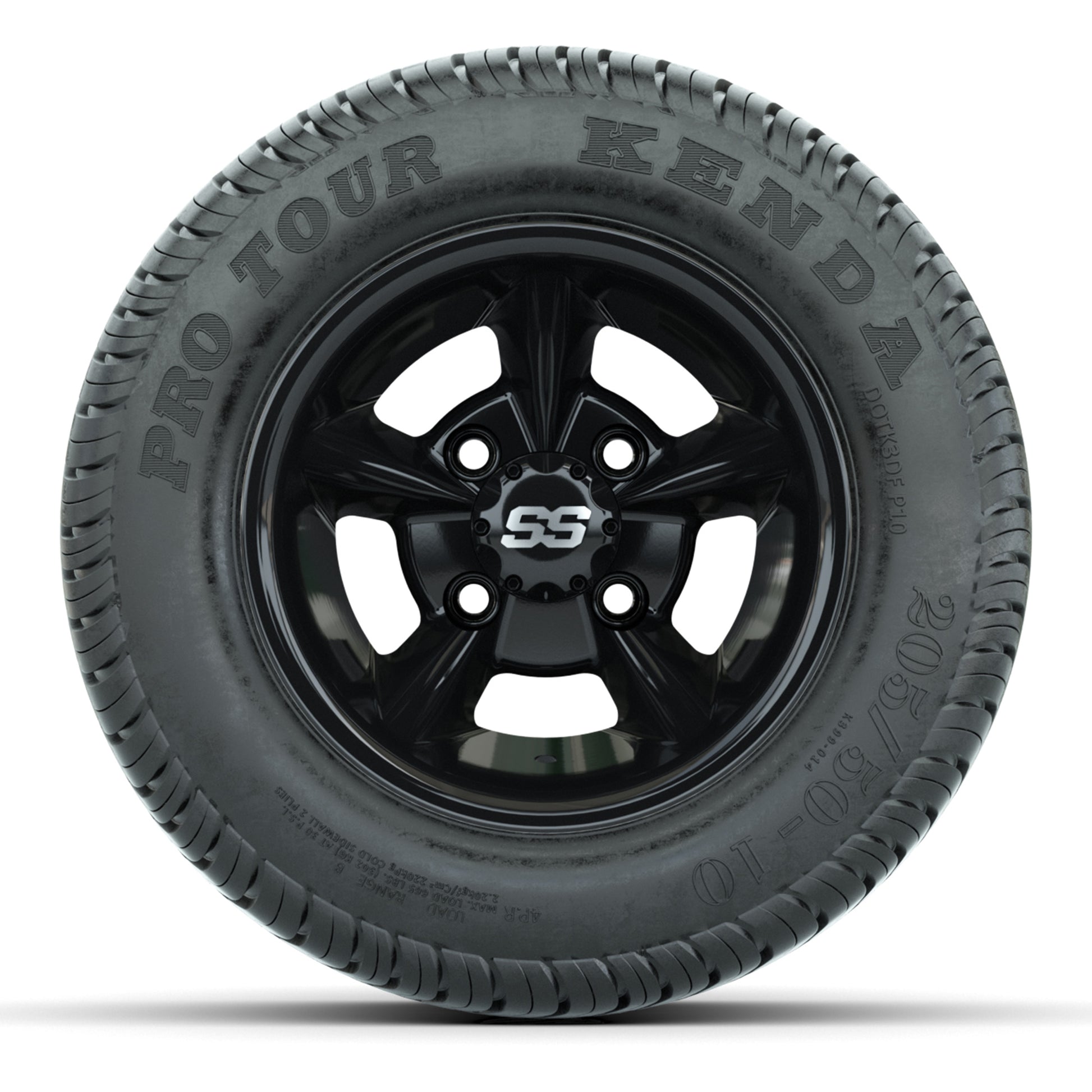 GTW Godfather Black 10 in Wheels with 205/50-10 Kenda Pro Tour Street Tires – Full Set