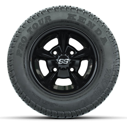 GTW Godfather Black 10 in Wheels with 205/50-10 Kenda Pro Tour Street Tires – Full Set
