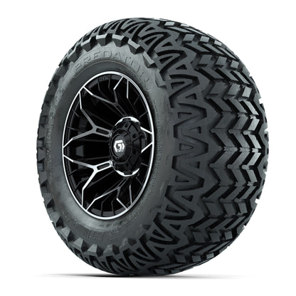 Set of (4) 12 in GTW® Stellar Machined & Black Wheels with 23x10.5-12 Predator All-Terrain Tires