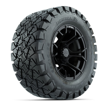 GTW Spyder Black and Machined Wheels with 22in Timberwolf Mud Tires - 12 Inch
