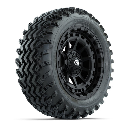 GTW® Barricade Black 14 in Wheels with 23X10-14 Rogue All-Terrain Tires – Full Set