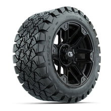 GTW® Graffiti Gloss Black 14 in Wheels with 22x10-14 Timberwolf All-Terrain Tires – Full Set
