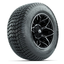 GTW® Stellar Black/Machined 12 in Wheels with 255/50-12 Excel Classic Street Tires – Full Set