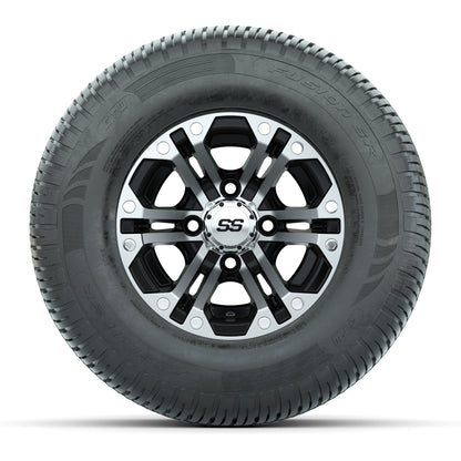 GTW Specter Black and Machined 10 in Wheels with 20in Fusion Street Tires - Set of 4