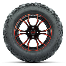 GTW Spyder Black/Red 14 in Wheels with 25x10-14 Barrage Mud Tires – Full Set