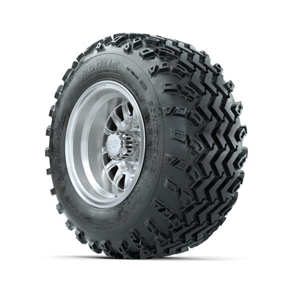 GTW Medusa Machined/Silver 10 in Wheels with 20x10.00-10 Rogue All Terrain Tires – Full Set
