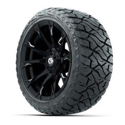 GTW Diablo Gloss Black/Machined 14 in Wheels with 23x10.00-R14 Maverick All-Terrain Tires – Full Set