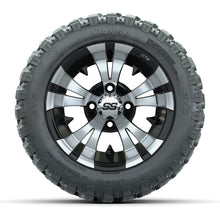 GTW® Vampire Black/Machined 12 in Wheels with 22X11-R12 Nomad Steel Belt Radial All-Terrain Tires – Full Set
