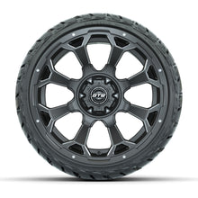 GTW® Raven Matte Gray/Ball Milled 14 in Wheels with 205/35-R14 Maverick Low-Profile All-Terrain Tires - Full Set