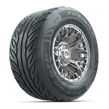 GTW® Stellar Chrome 12 in Wheels with 255/55-R12 Fusion GTR Steel Belt Radial Street Tires - Full Set