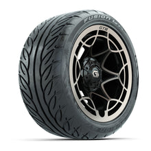 GTW® Nexus Black with Bronze Face 14 in Wheels with 225/40-R14 Fusion GTR Steel Belt Radial Street Tires – Full Set