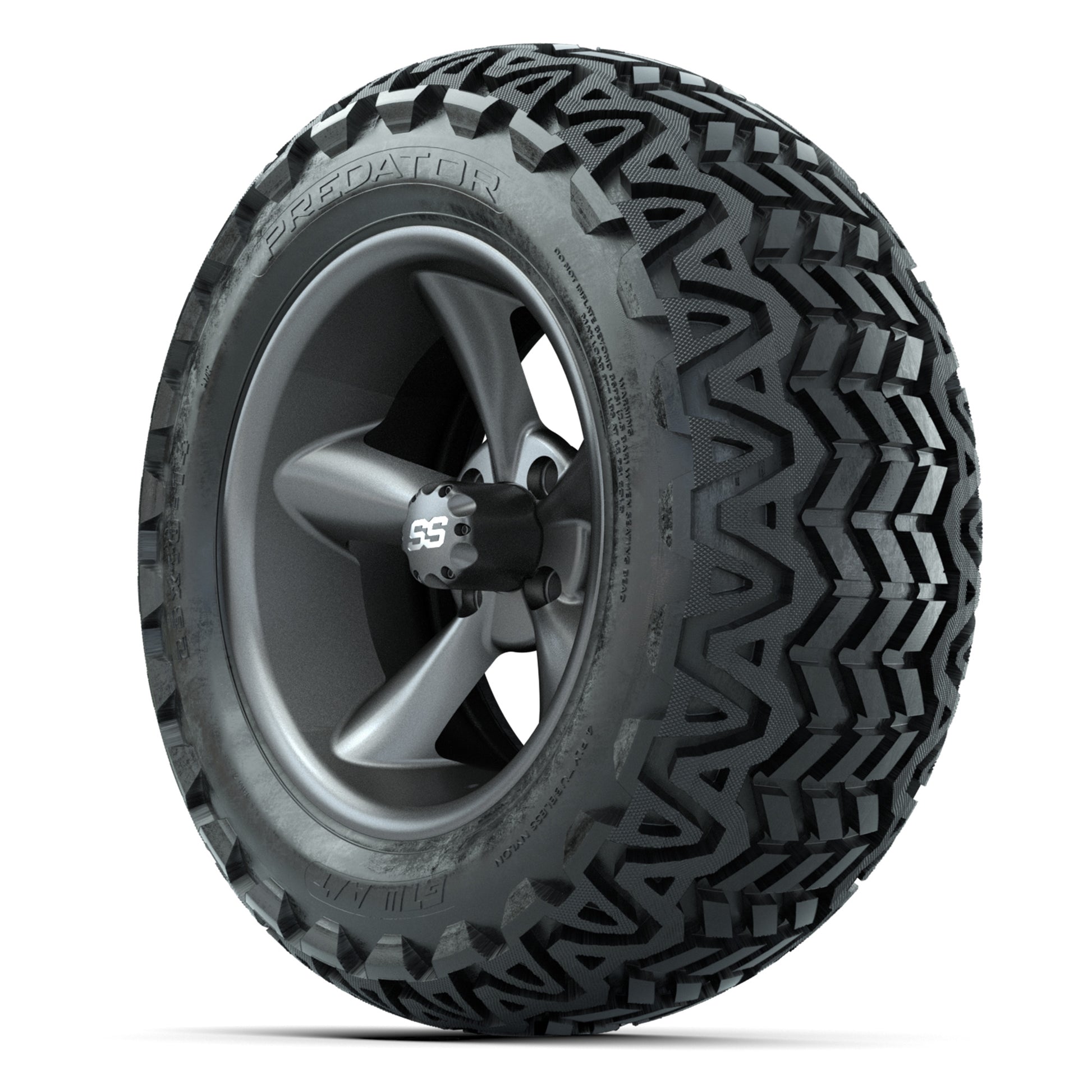 GTW Godfather Matter Gray 14 in Wheels with 23X10-14 Predator All-Terrain Tires – Full Set