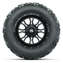 GTW Volt Black/Machined 14 in Wheels with 25x10-14 Barrage Mud Tires – Full Set