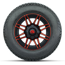 GTW® Stealth Red/Machined 12 in Wheels with 255/50-12 Excel Classic Street Tires – Full Set