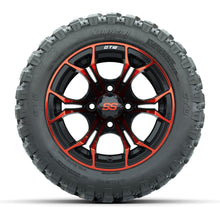GTW® Spyder Black/Red 12 in Wheels with 22X11-R12 Nomad Steel Belt Radial All-Terrain Tires – Full Set
