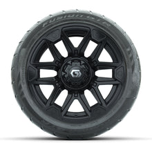 GTW® Graffiti Gloss Black 14 in Wheels with 225/40-R14 Fusion GTR Steel Belt Radial Street Tires – Full Set