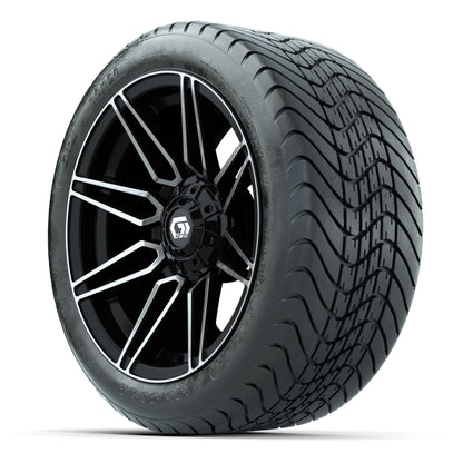 GTW Stealth Black/Machined 14 in Wheels with 225/30-14 Mamba Street Tires – Full Set