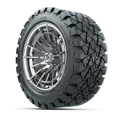 GTW® Boost Chrome 14 in Wheels with 22x10-14 Timberwolf All-Terrain Tires – Full Set