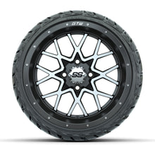 GTW® Vortex Matte Gray/Machined 14 in Wheels with 205/35-R14 Maverick Low-Profile All-Terrain Tires - Full Set
