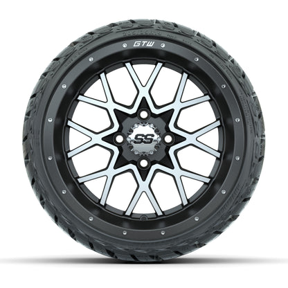 GTW® Vortex Matte Gray/Machined 14 in Wheels with 205/35-R14 Maverick Low-Profile All-Terrain Tires - Full Set