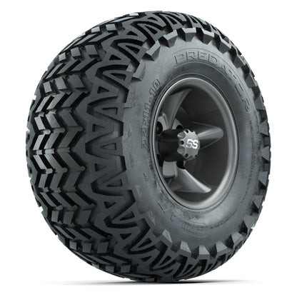 GTW Godfather Matte Gray 10 in Wheels with 22x11-10 Predator All-Terrain Tires – Full Set