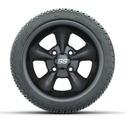 GTW® Godfather Matte Gray 12 in Wheels with 205/30-12 Fusion Street Tires – Full Set