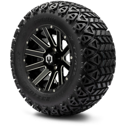 MODZ® 12" Mauler Glossy Black with Ball Mill Wheels & Off-Road Tires Combo