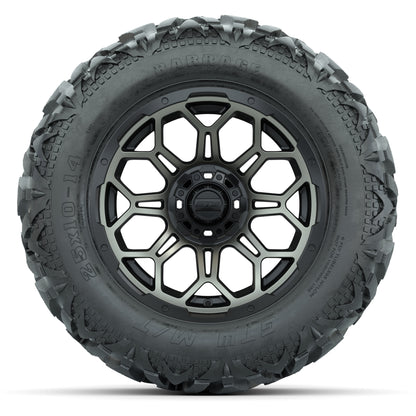 GTW Bravo Black/Bronze Tint 14 in Wheels with 25x10-14 Barrage Mud Tires – Full Set