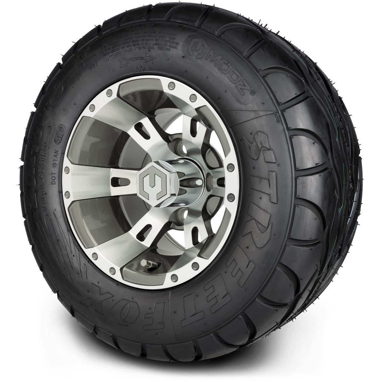 MODZ® 10" Ambush Gunmetal Wheels & Street Tires Combo
