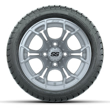 GTW® Spyder Silver Brush 12 in Wheels with 215/35-12 Mamba Street Tires – Full Set