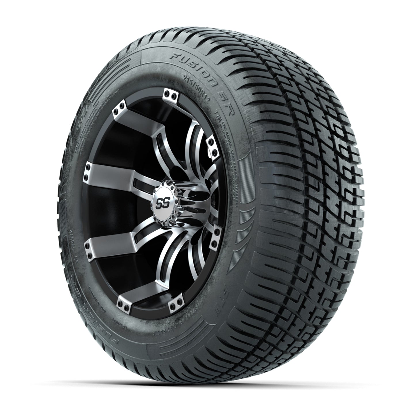 Set of (4) 12 in GTW Tempest Wheels with 215/50-R12 Fusion S/R Street Tires