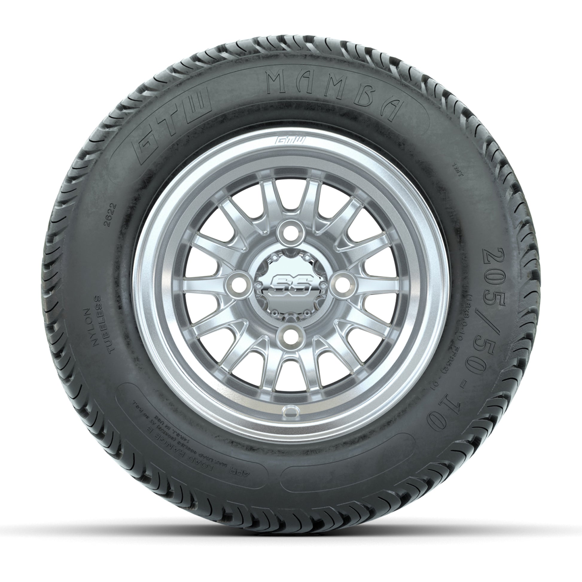 Set of (4) 10 in GTW Medusa Wheels with 205/50-10 GTW Mamba Street Tires