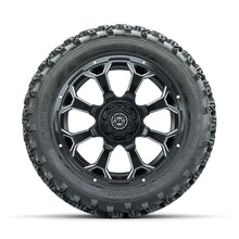 GTW Raven Ball Milled/Matte Black 14 in Wheels with 23x10.00-14 Rogue All Terrain Tires - Full Set