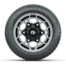 GTW® Nexus Black/Silver 12 in Wheels with 215/40-12 Excel Classic Street Tires – Full Set