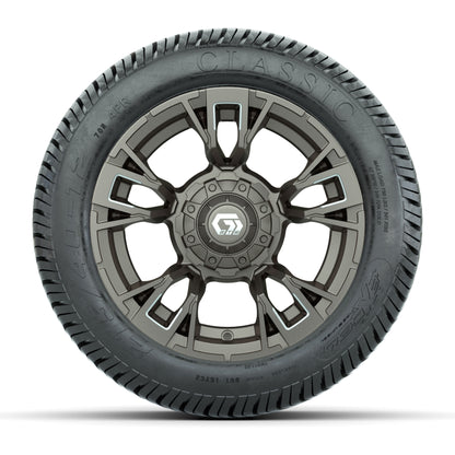 GTW® Vandal Bronze/Machined 12 in Wheels with 215/40-12 Excel Classic Street Tires – Full Set