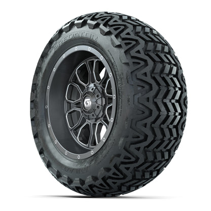 GTW Volt Gunmetal/Machined 14 in Wheels with 23x10-14 Predator All-Terrain Tires – Full Set