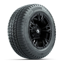 GTW® Vandal Matte Black/Machined 12 in Wheels with 215/50-R12 Fusion S/R Steel Belt Radial Tires – Full Set