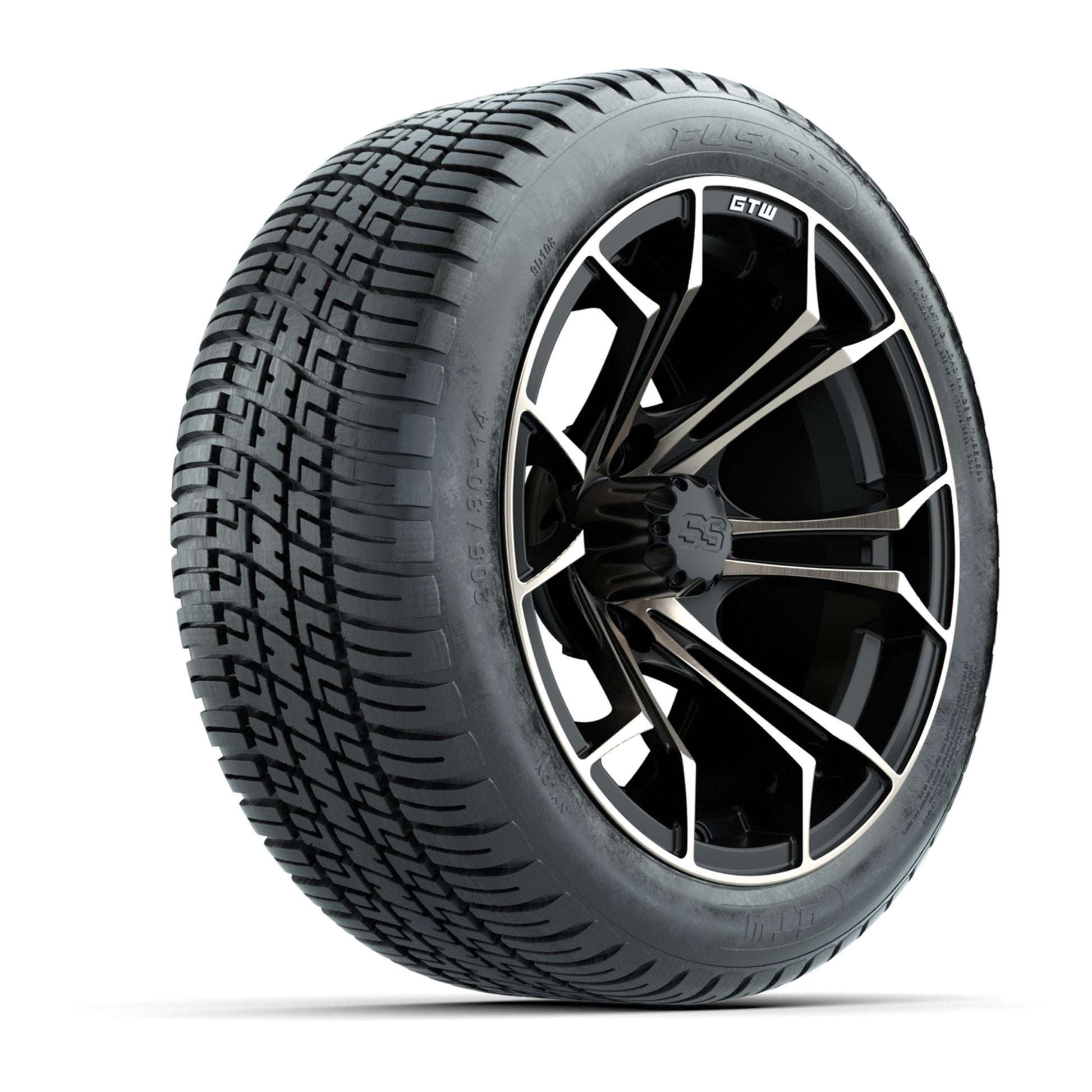 GTW Spyder Bronze/Matte Black 14 in Wheels with 205/30-14 Fusion Street Tires – Full Set