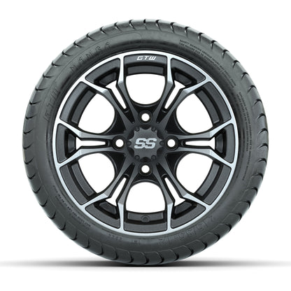 Set of (4) 12 in GTW Spyder Wheels with 215/35-12 GTW Mamba Street Tires