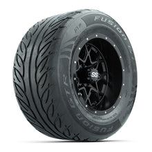 GTW® Vortex 2 Matte Black 12 in Wheels with 255/55-R12 Fusion GTR Steel Belt Radial Street Tires – Full Set