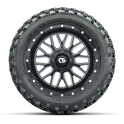 GTW Helix Machined/Black 14 in Wheels with 23x10.00-14 Rogue All Terrain Tires - Full Set