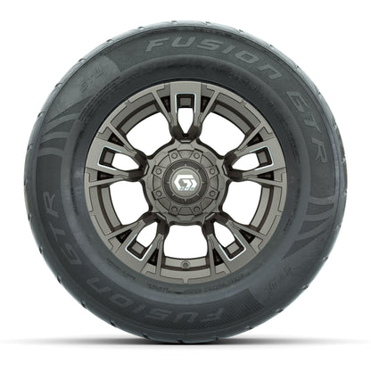 GTW® Vandal Bronze/Machined 12 in Wheels with 255/55-R12 Fusion GTR Steel Belt Radial Street Tires – Full Set