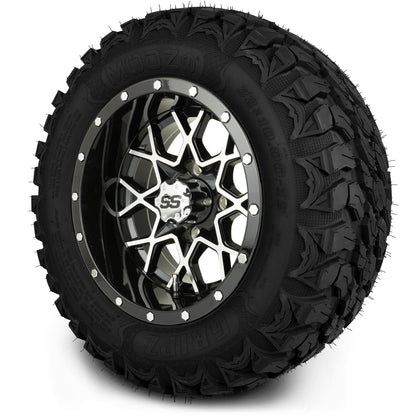 MODZ® 12" Vortex Machined Black Wheels & Off-Road Tires Combo