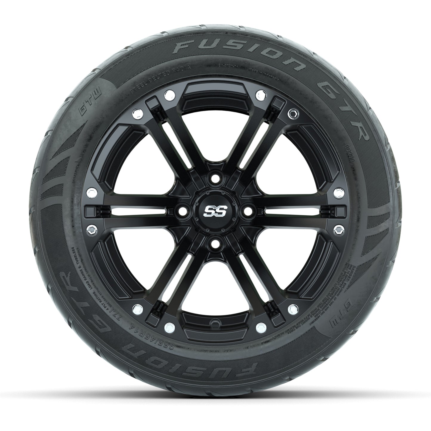 Set of (4) 14 in GTW Specter Wheels with 255/45-R14 Fusion GTR Street Tires