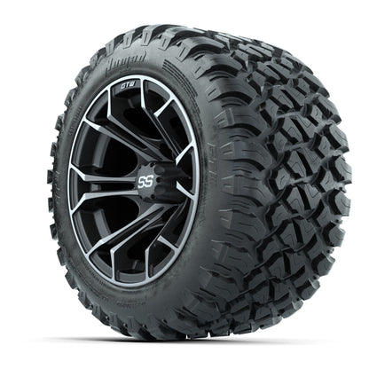 Set of (4) 12 in GTW Spyder Wheels with 22x11-R12 GTW Nomad All-Terrain Tires