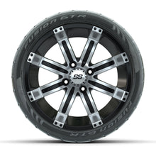 GTW® Tempest Black/Machined 14 in Wheels with 205/40-R14 Fusion GTR Steel Belt Radial Street Tires – Full Set