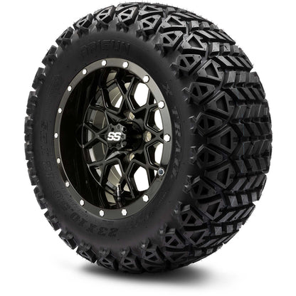MODZ® 12" Vortex Glossy Black Wheels & Off-Road Tires Combo