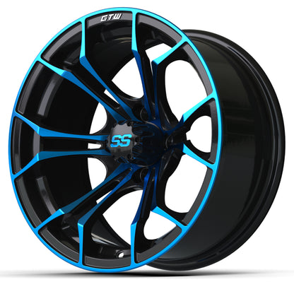 15″ GTW® Spyder Black with Blue Accents Wheel